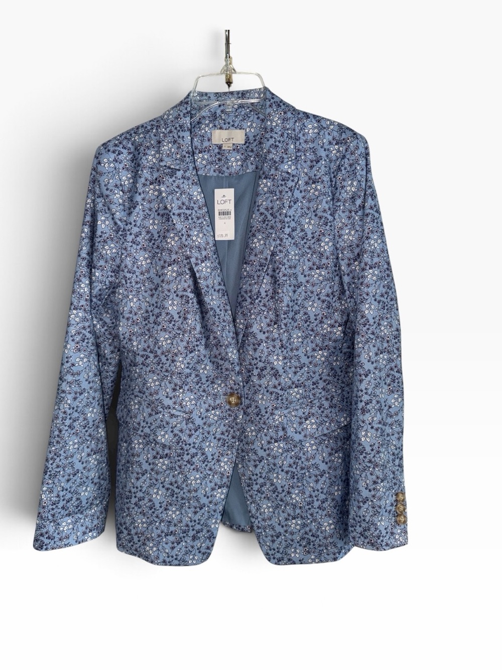 LOFT Disty Floral Print Single Button Blazer Size 4